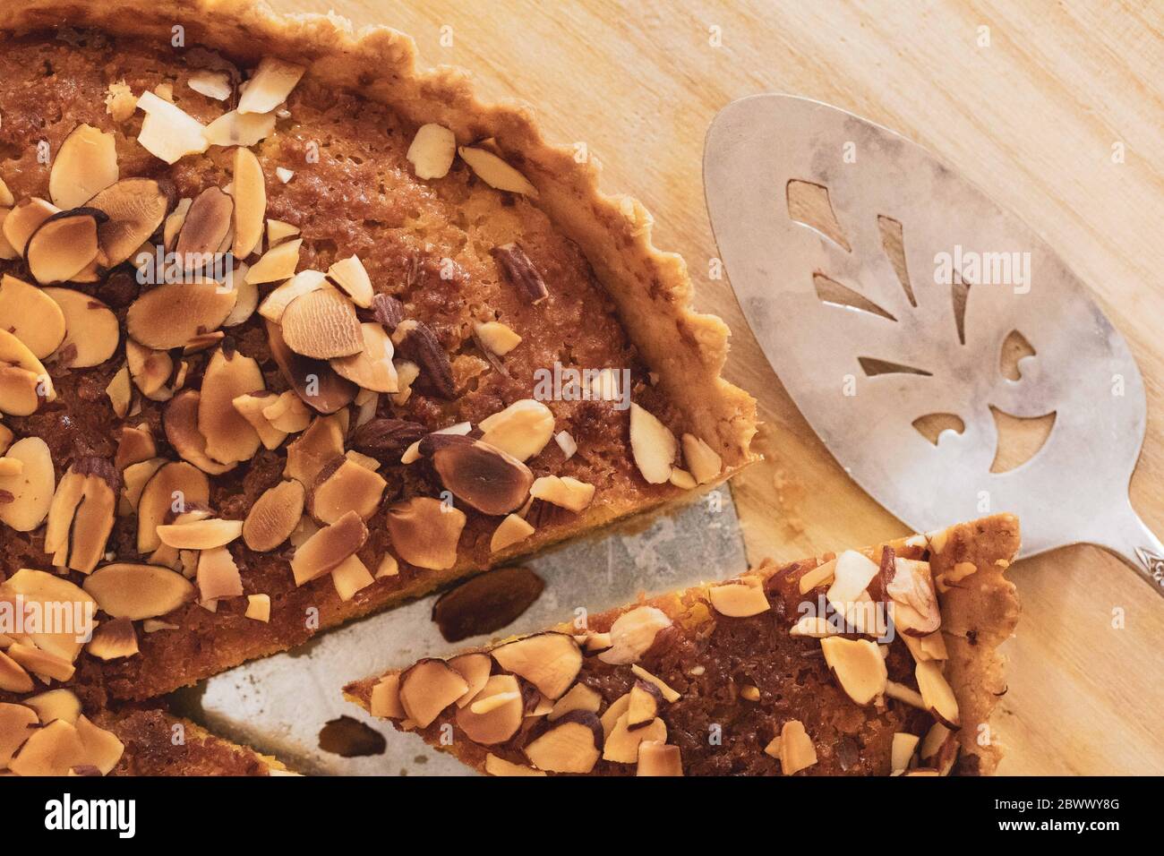 Mandeltarte mit frischem Rücken Stockfoto