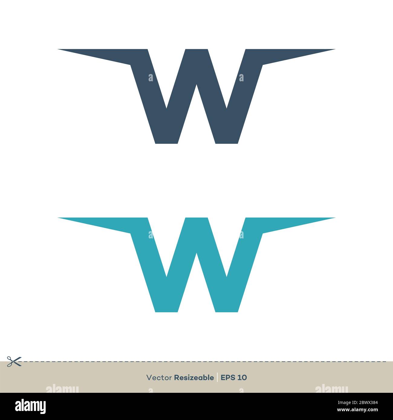 Buchstabe W Logo Vorlage Illustration Design. Vektor EPS 10. Stockfoto