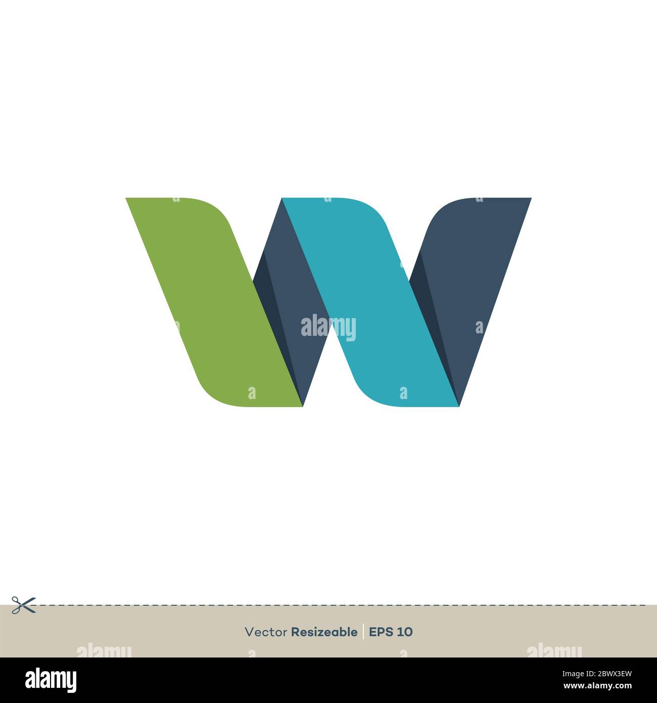 Buchstabe W Logo Vorlage Illustration Design. Vektor EPS 10. Stockfoto