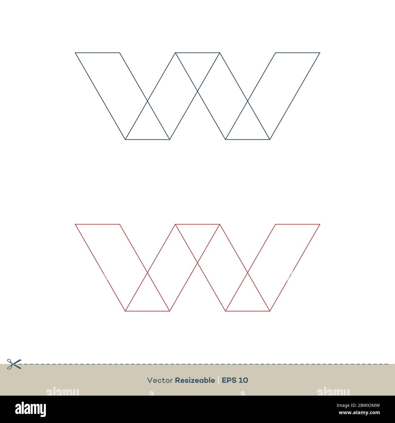 Buchstabe W Logo Vorlage Illustration Design. Vektor EPS 10. Stockfoto