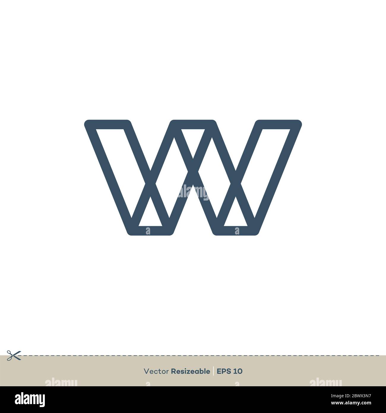 Buchstabe W Logo Vorlage Illustration Design. Vektor EPS 10. Stockfoto