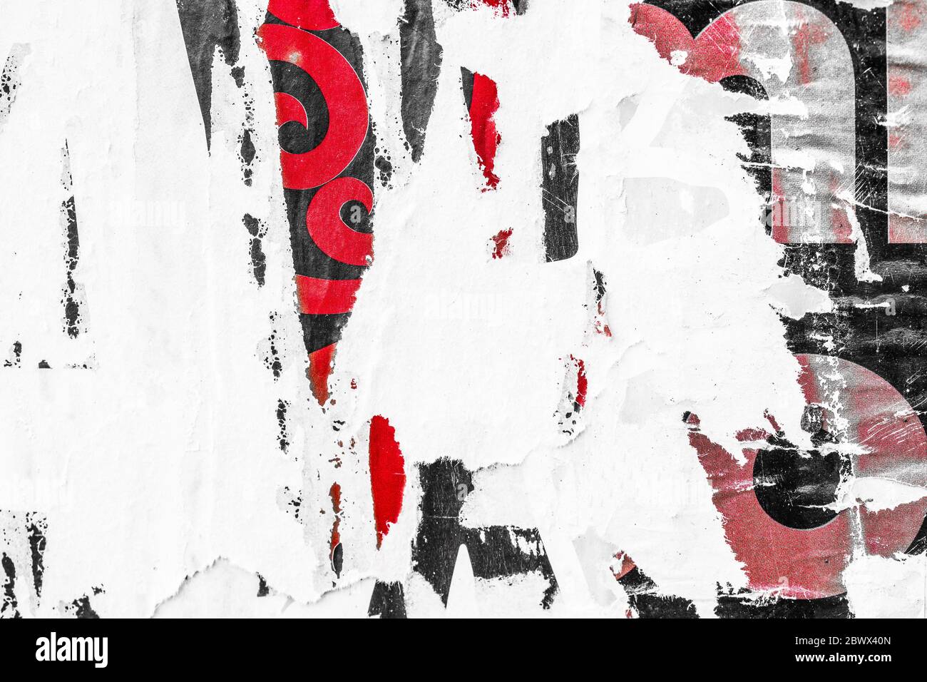 Alte zerrissene Poster Grunge Textur Hintergrund zerknittert Papier Hintergrund Plakat Oberfläche / Urban Street Poster Stockfoto