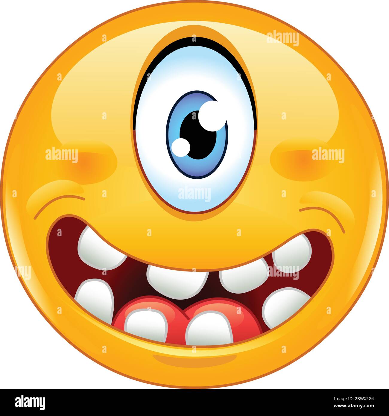 Glücklich Cyclops einzigen Auge Monster Emoticon Stock Vektor