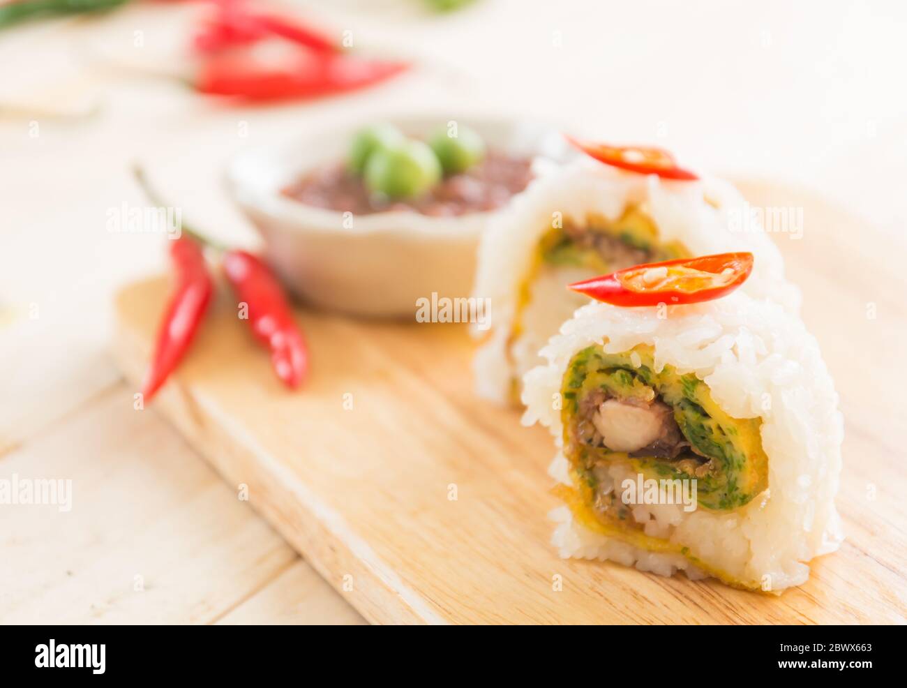 Sushi-Rolle - Fusion Food Stockfoto