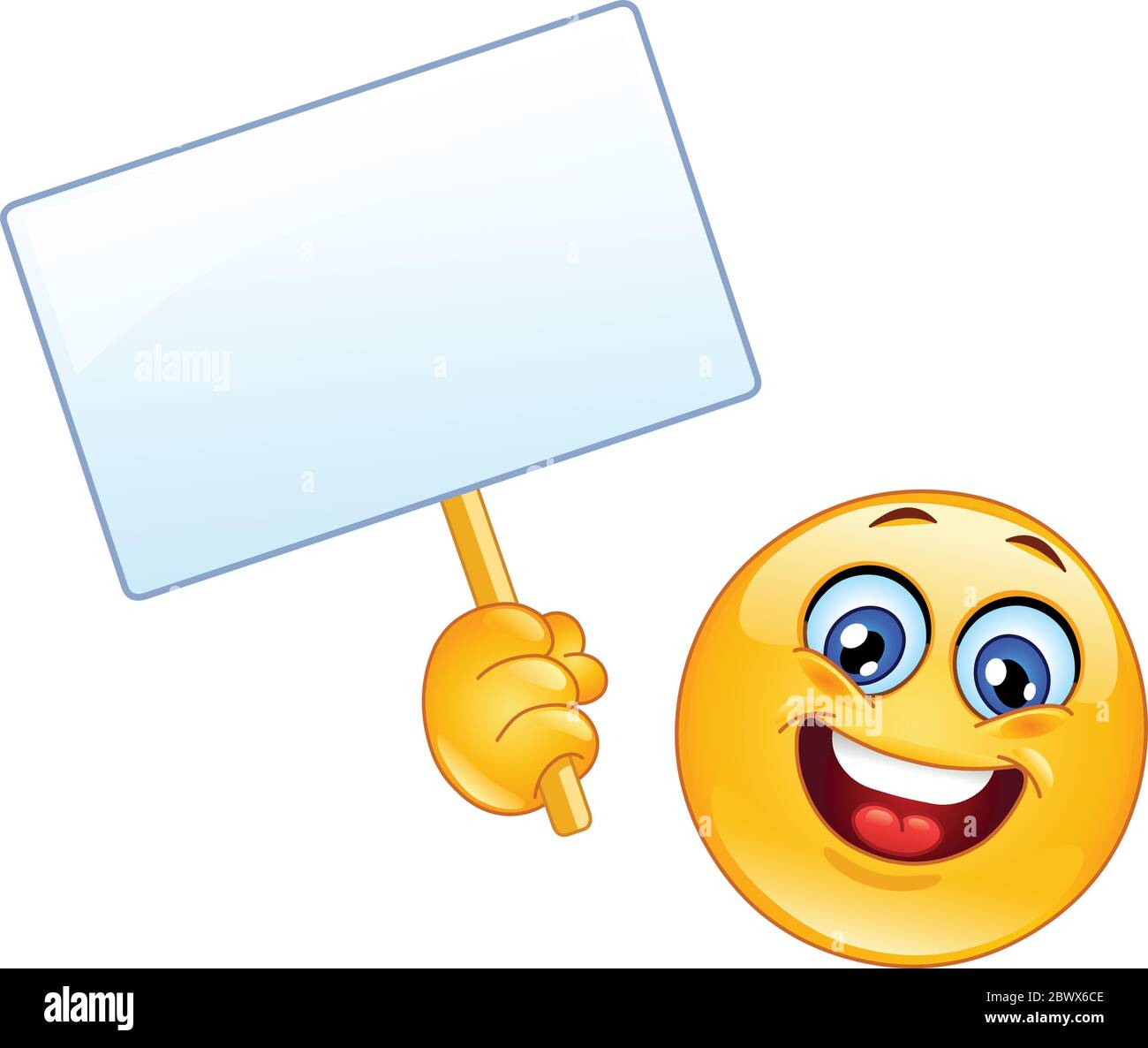 Emoticon mit einem Schild Stock Vektor