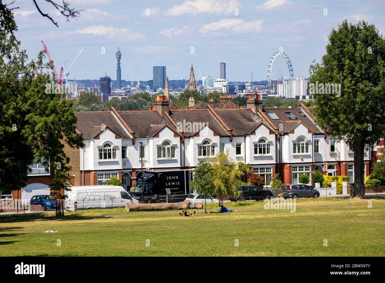 Blick vom Ruskin Park Stockfoto