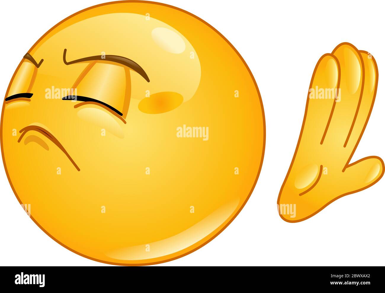 Emoticon macht Ablehnung Zeichen Stock Vektor