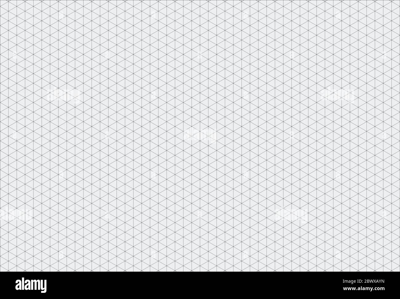 Weißer Isometrischer Gitterpapier-Hintergrund mit Körnern. Stockfoto