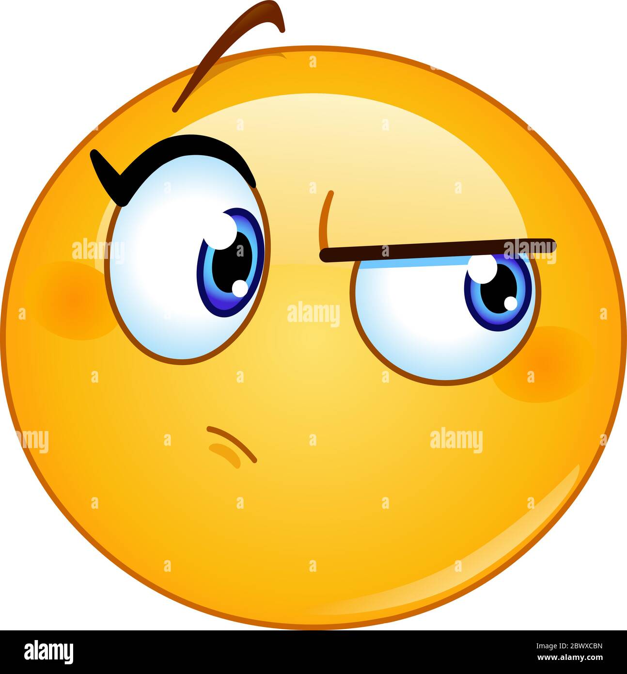 Weibliches Emoticon, das etwas vermutet Stock Vektor