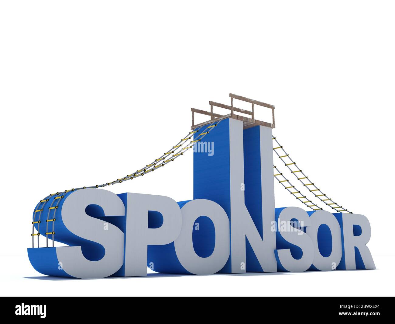 SPONSOR Concept Cell Hintergrund 3d Rendering Illustration Stockfoto