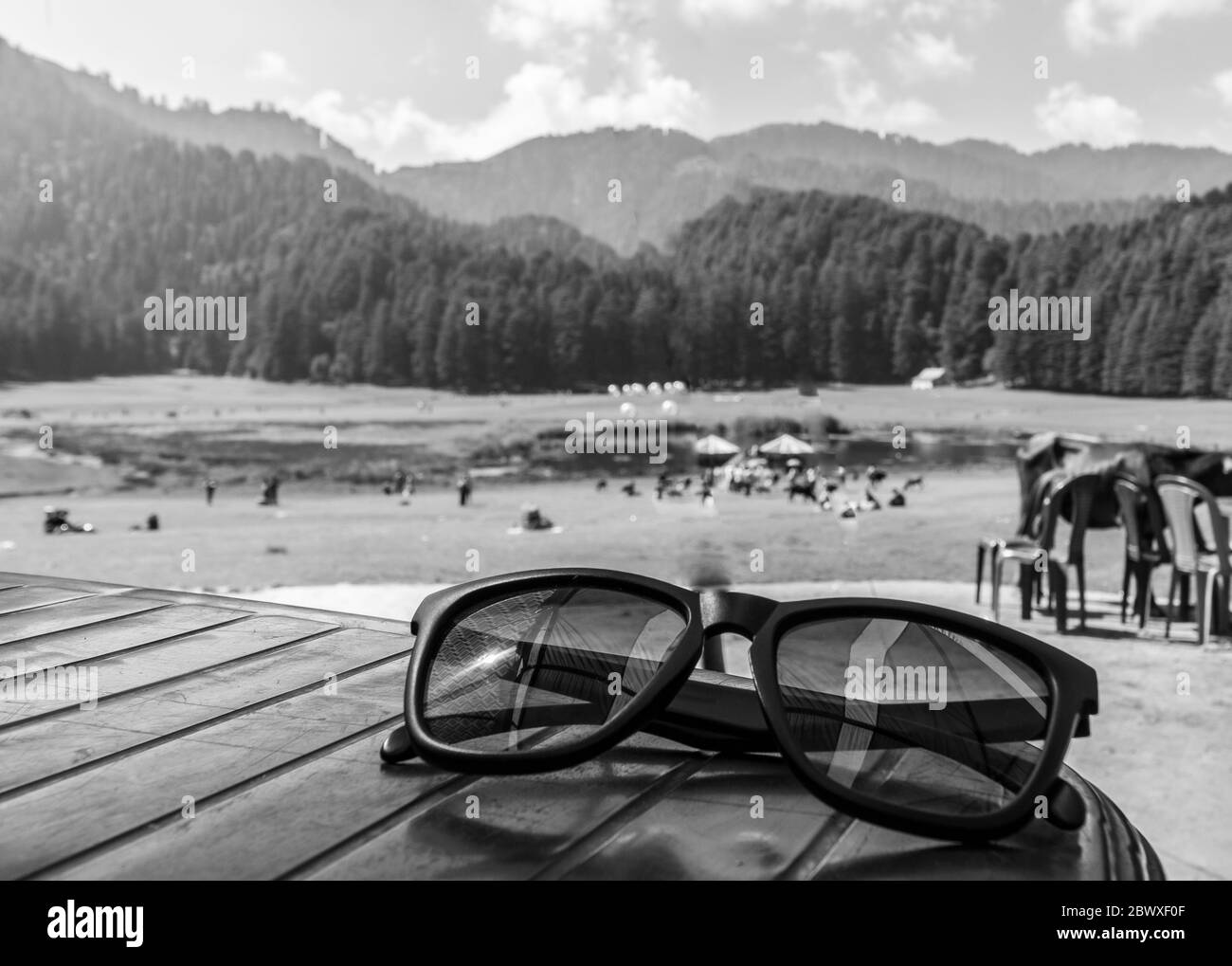 Khajjiar Hill Station in Chamba Bezirk, Himachal Pradesh, Indien, 24 km von Dalhousie, Himachal Pradesh. Khajjiar ist auch als Mini Schweiz bekannt. Stockfoto