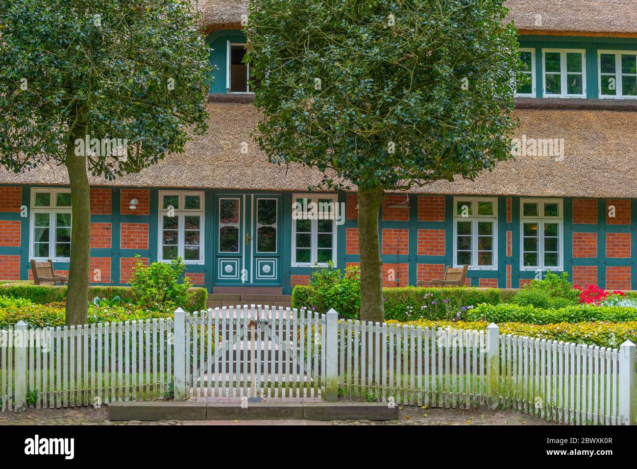 Rathaus oder Rathaus des Künstlerdorfes Worpswede, Künstlerdorf Worpswede, Kreis Osterholz, Niedersachsen, Deutschland Stockfoto
