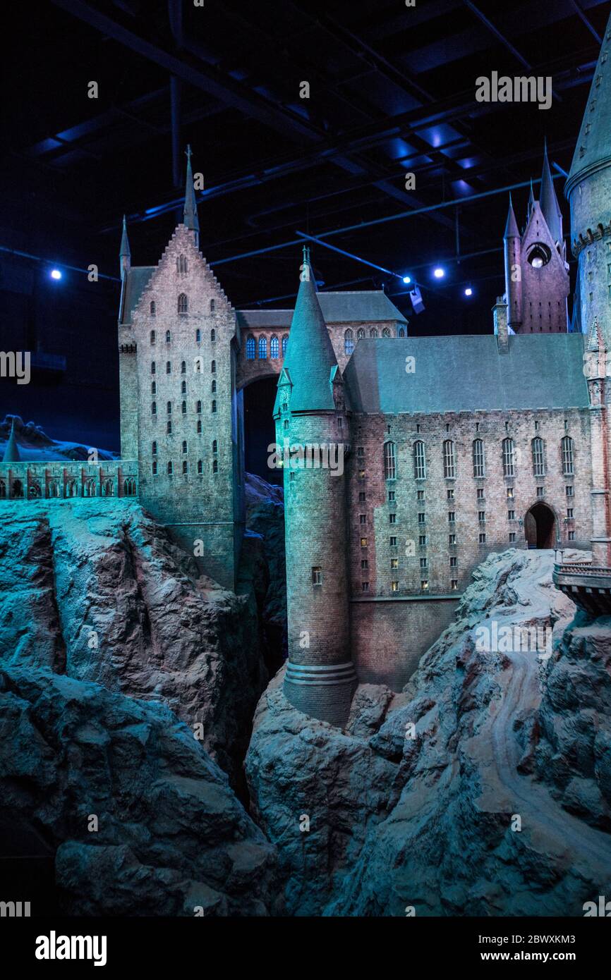 Innenaufnahmen von Schloss Hogwarts Modellraum Harry Potter World Warner Bros Studio Tour Leavesden WatfordHarry Potter, Studio Tour, Backstage, Objekt Stockfoto