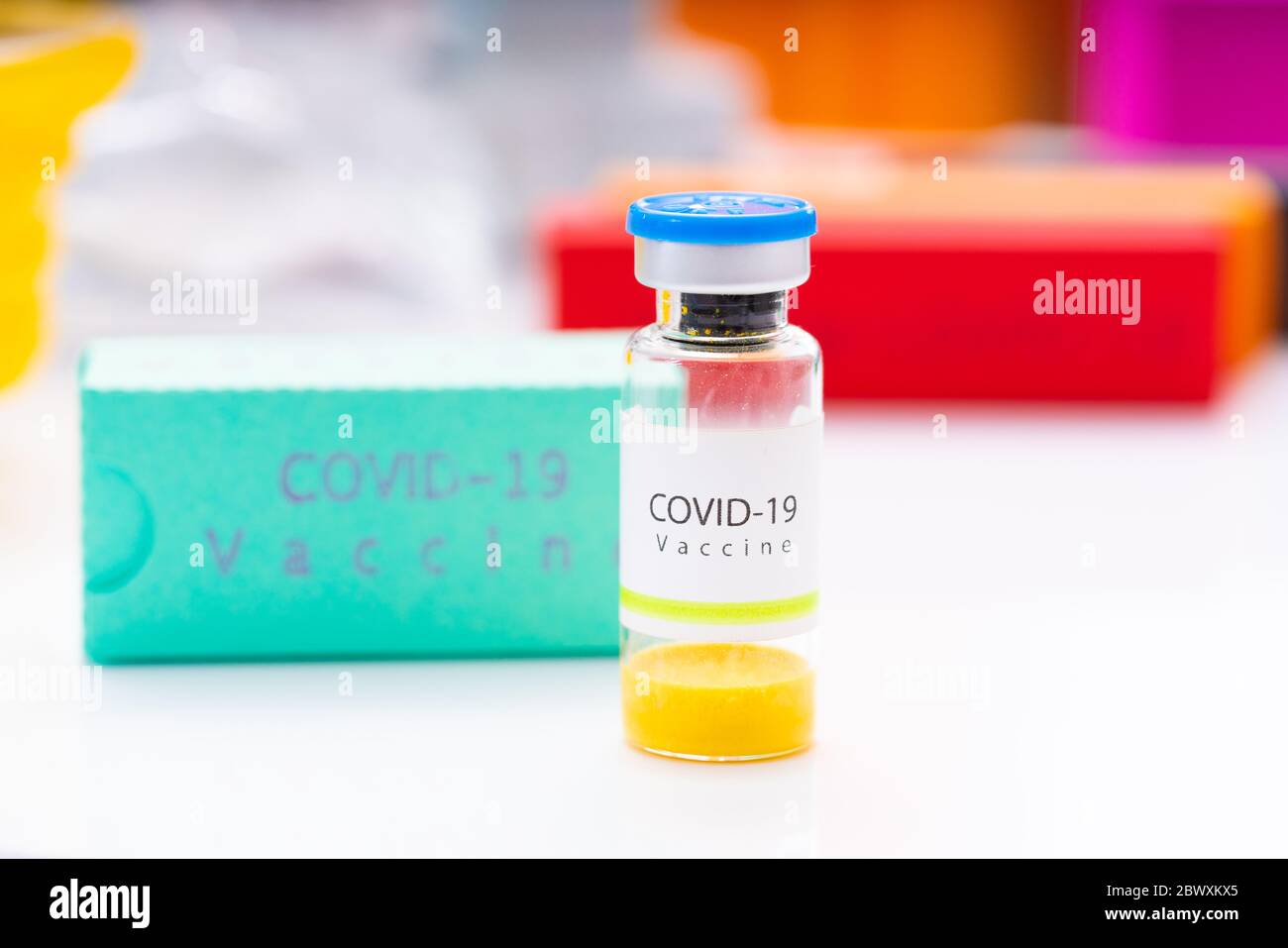 Coronavirus-Impfstoff. Zur Prävention, Immunisierung und Behandlung von Corona-Virus-Infektion neuartige Coronavirus-Krankheit 2019, COVID- 19, nCoV 2019 Stockfoto