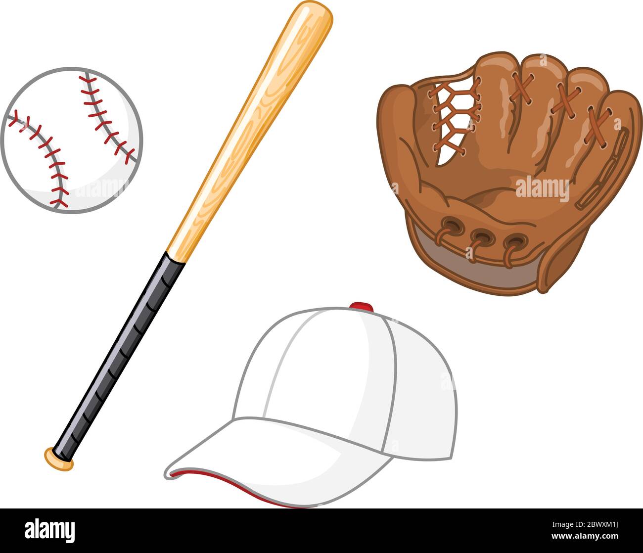 Baseball-Elemente Stock Vektor