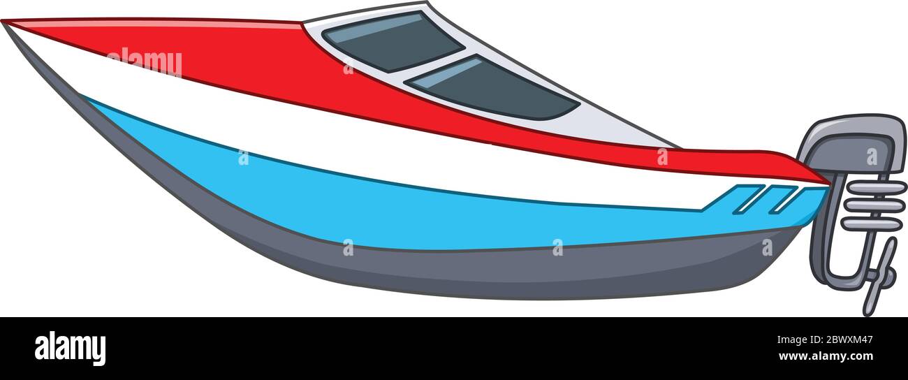 Cartoon Motorboot Stock Vektor