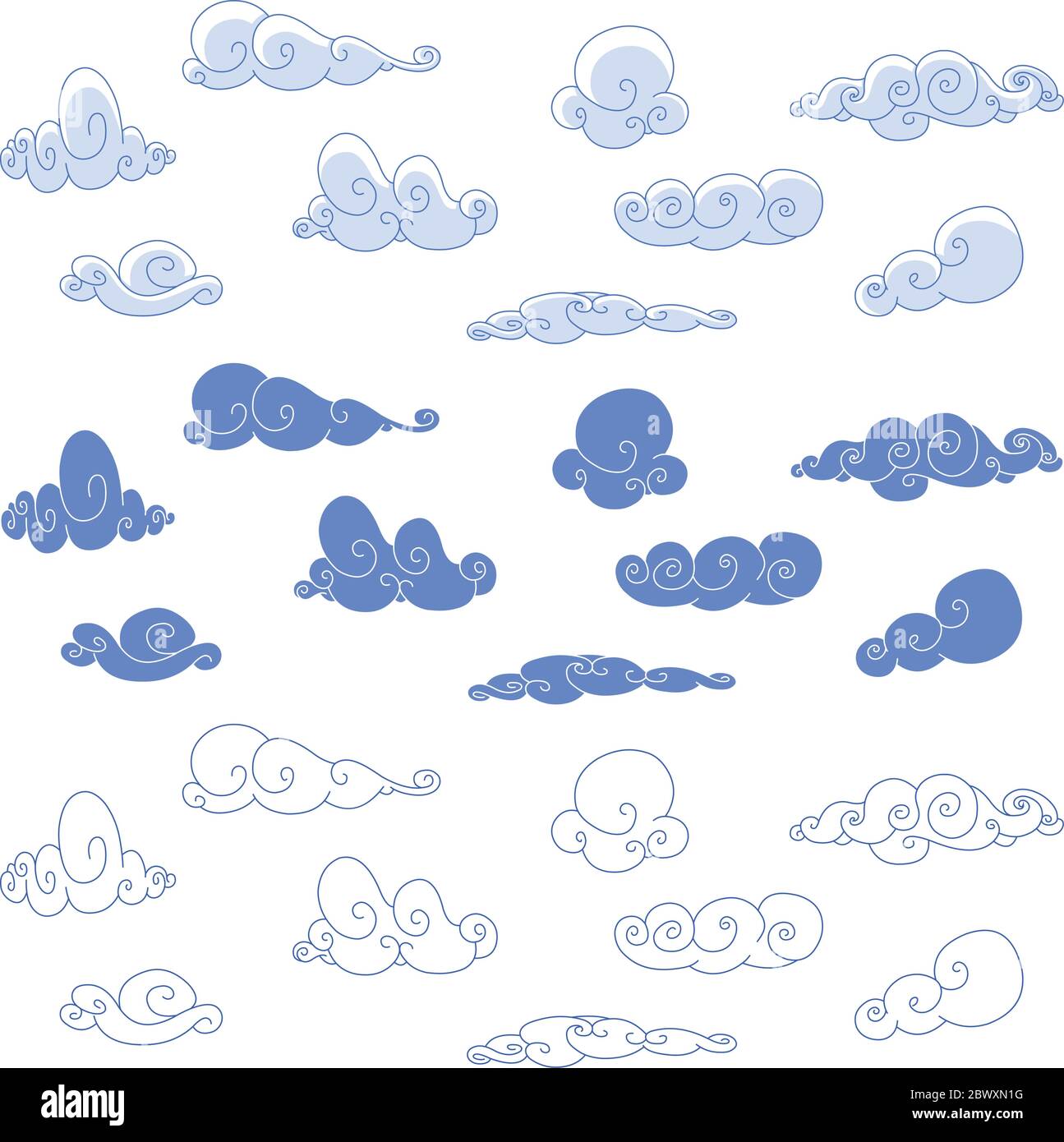 Stilisierte Wolken Stock Vektor