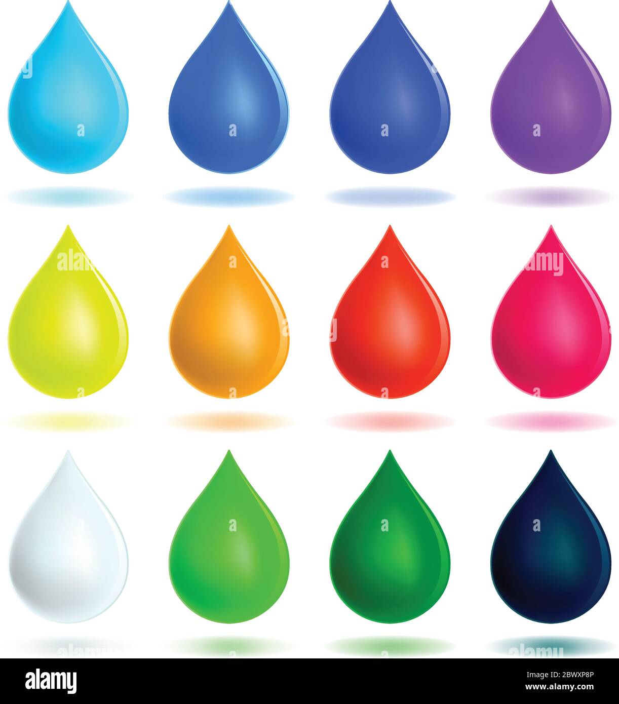 Bunte Tropfen Set Stock Vektor