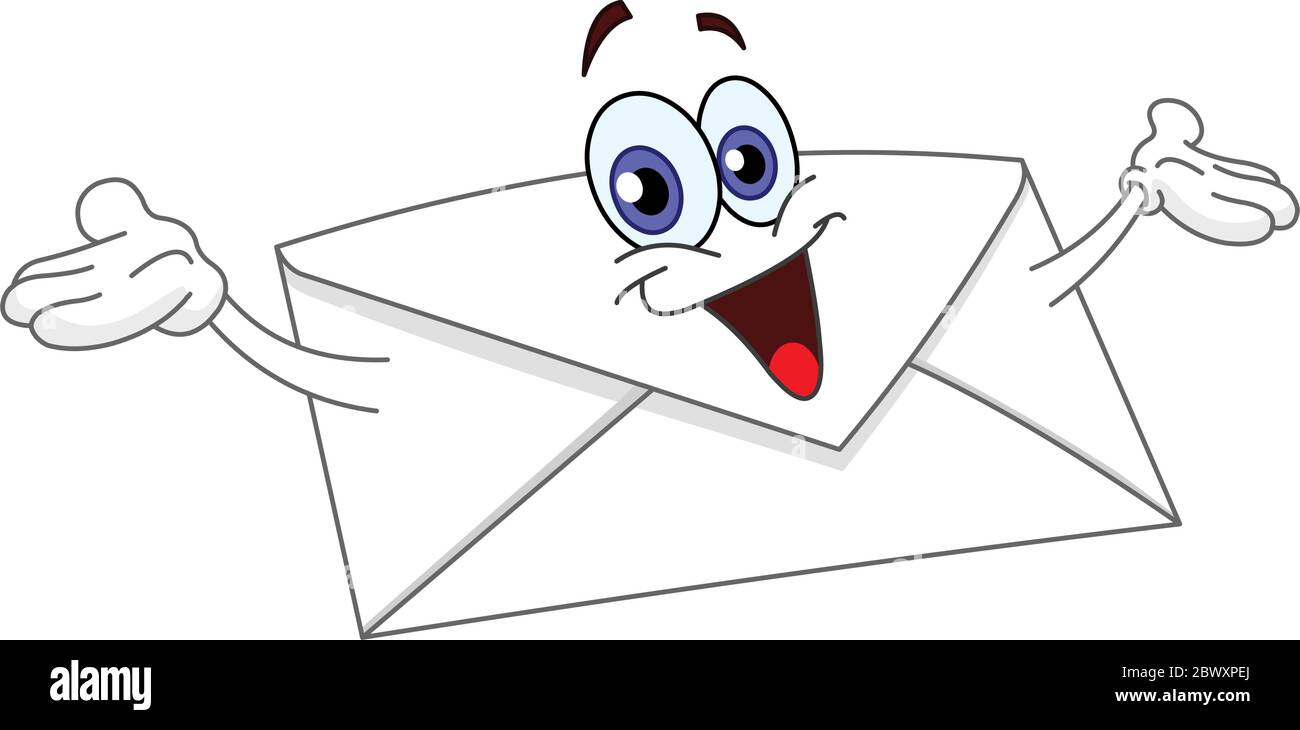 Cartoon Umschlag hebt seine Hände Stock Vektor