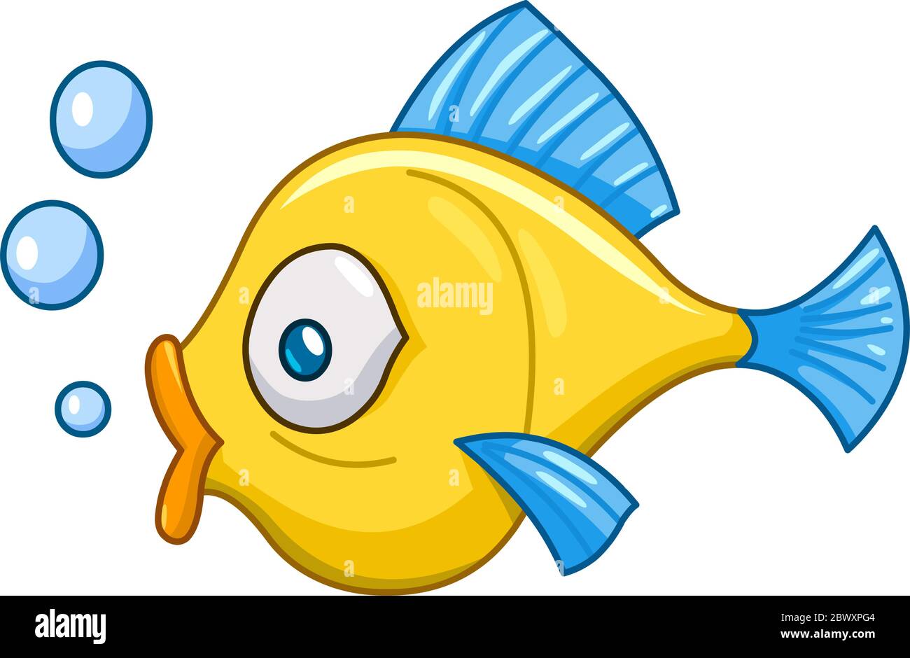 Cartoon Fisch mit Blasen Stock Vektor