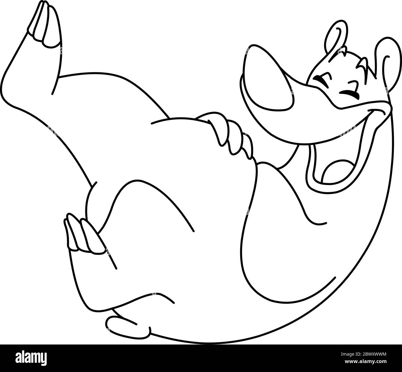 Umrissene lachende Bärin Vektor-Malseite. Stock Vektor