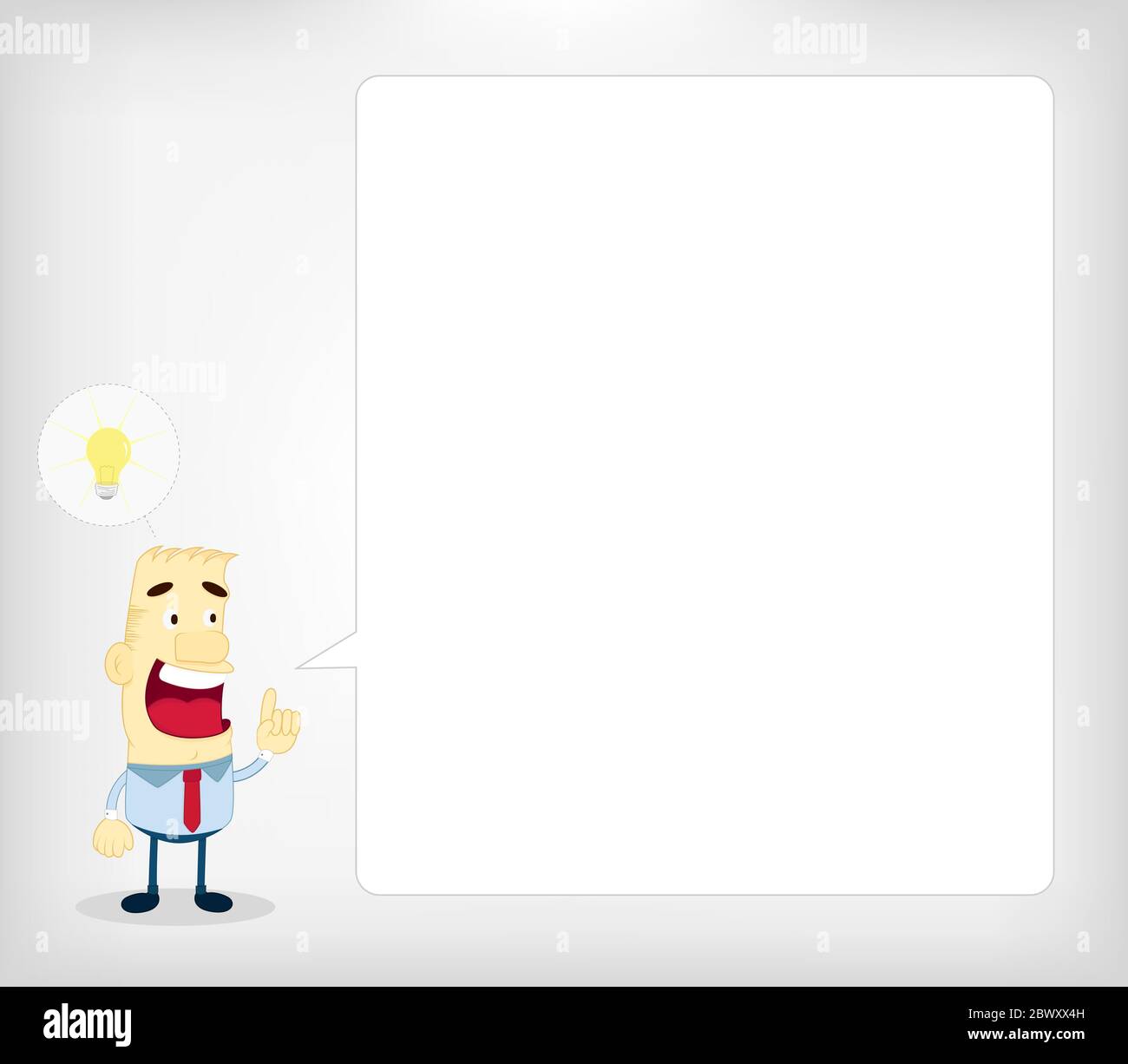 Kreativer Geschäftsmann spricht durch einen leeren Ballon Stock Vektor