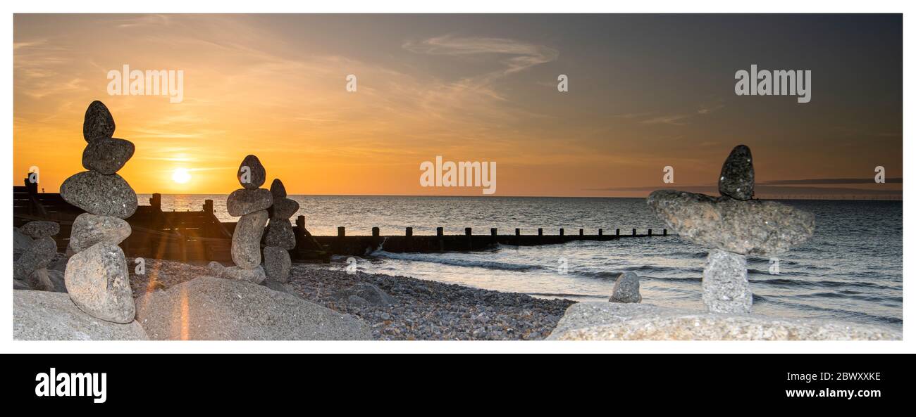 Steinen am Strand Stockfoto