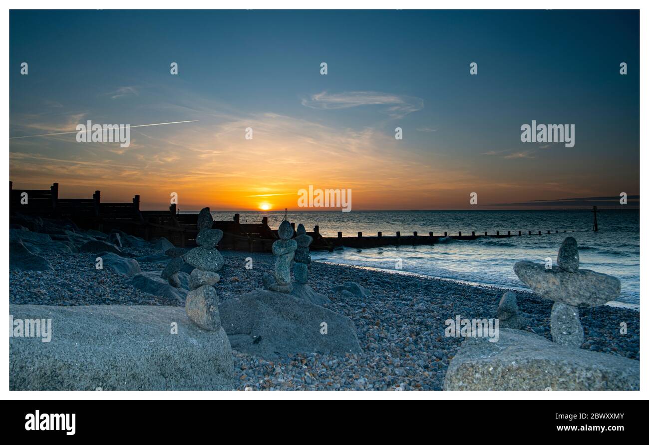 Steinen am Strand Stockfoto