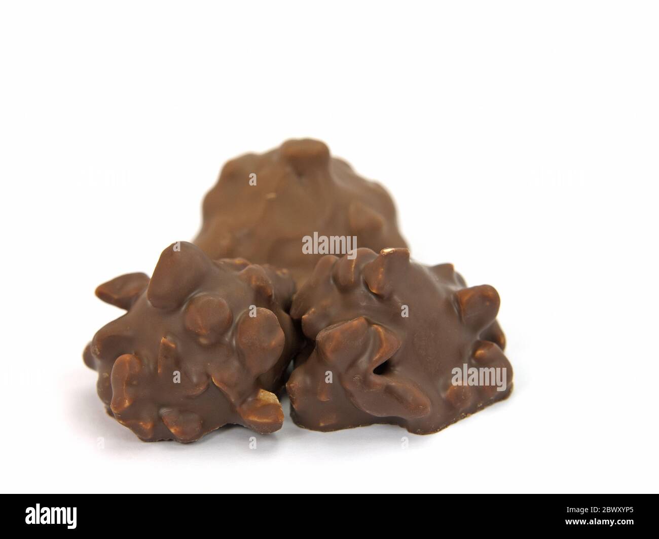 Schokolade Süßigkeiten isoliert vor einem weißen Hintergrund Stockfoto