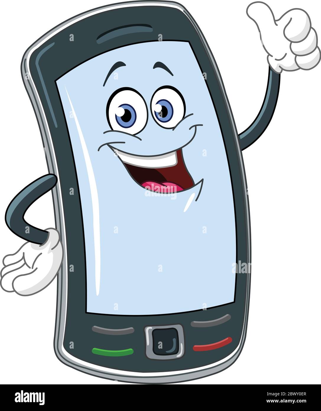 Smart Phone cartoon mit Daumen hoch Stock Vektor