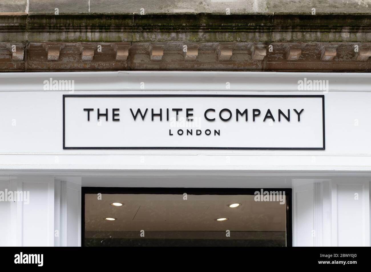 The White Company London Store und Logo, Buchanan Street, Glasgow, Schottland, Großbritannien Stockfoto