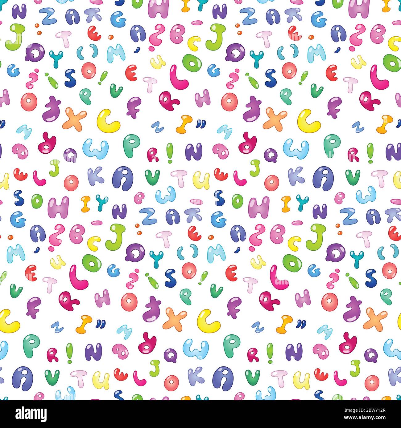 Nahtloses Muster der abc Blase Buchstaben Stock Vektor