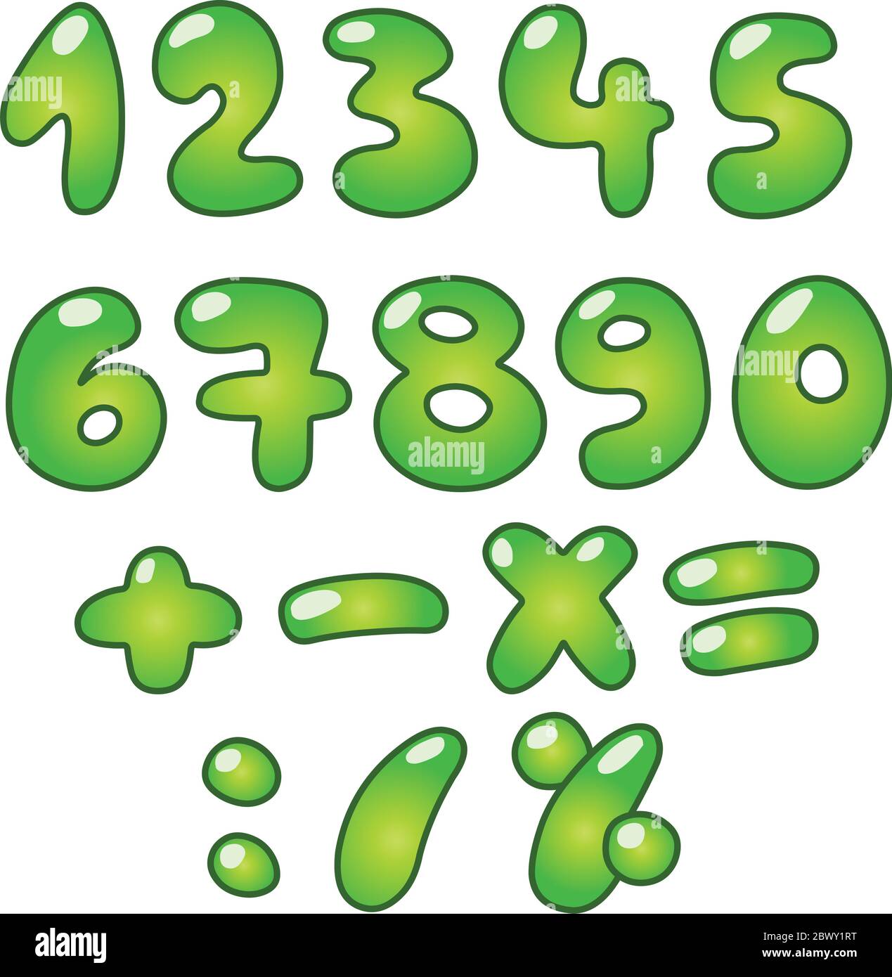 Grüne blasenförmige Öko-Zahlen Stock Vektor