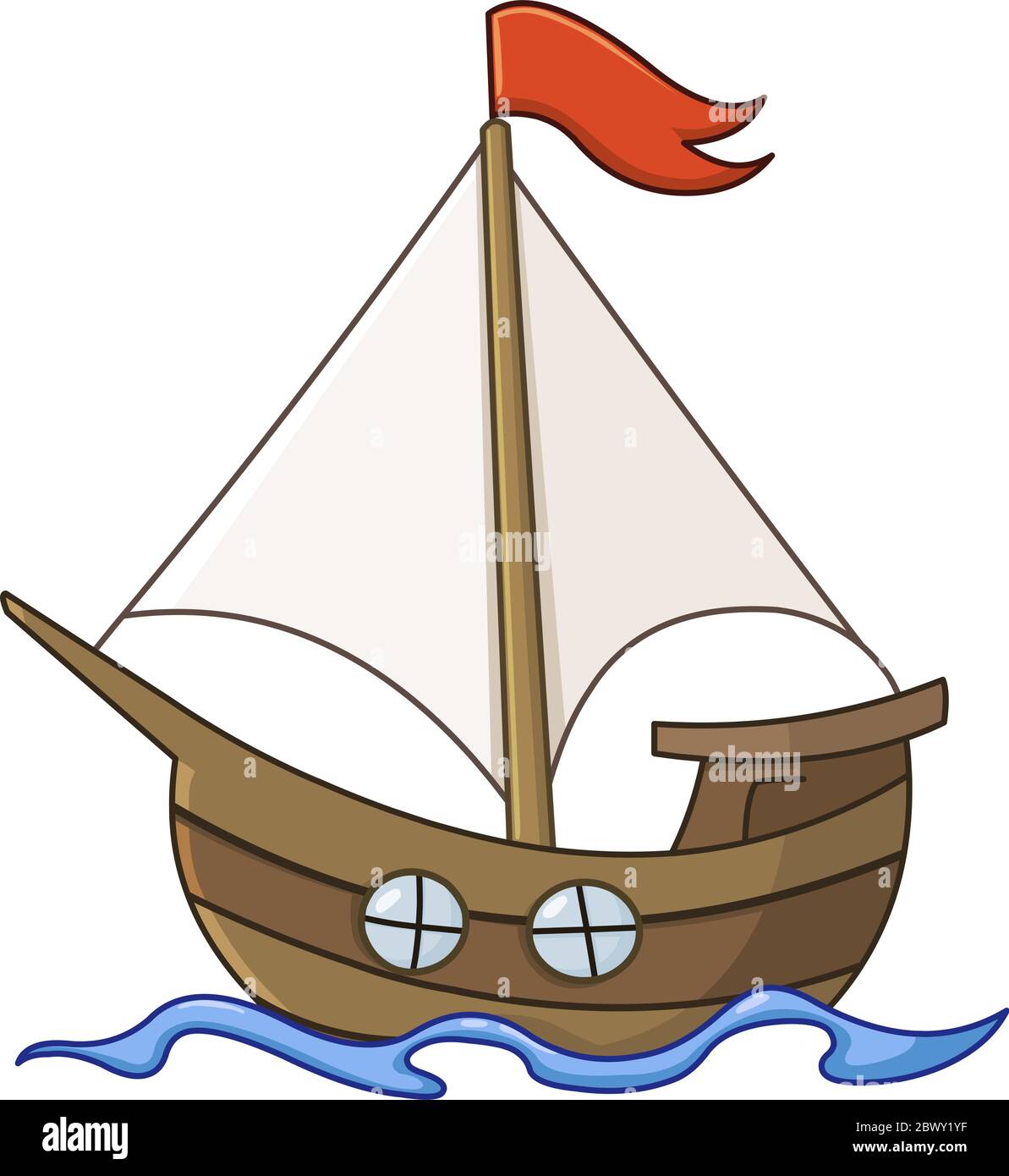 Segelboot-Cartoon Stock Vektor
