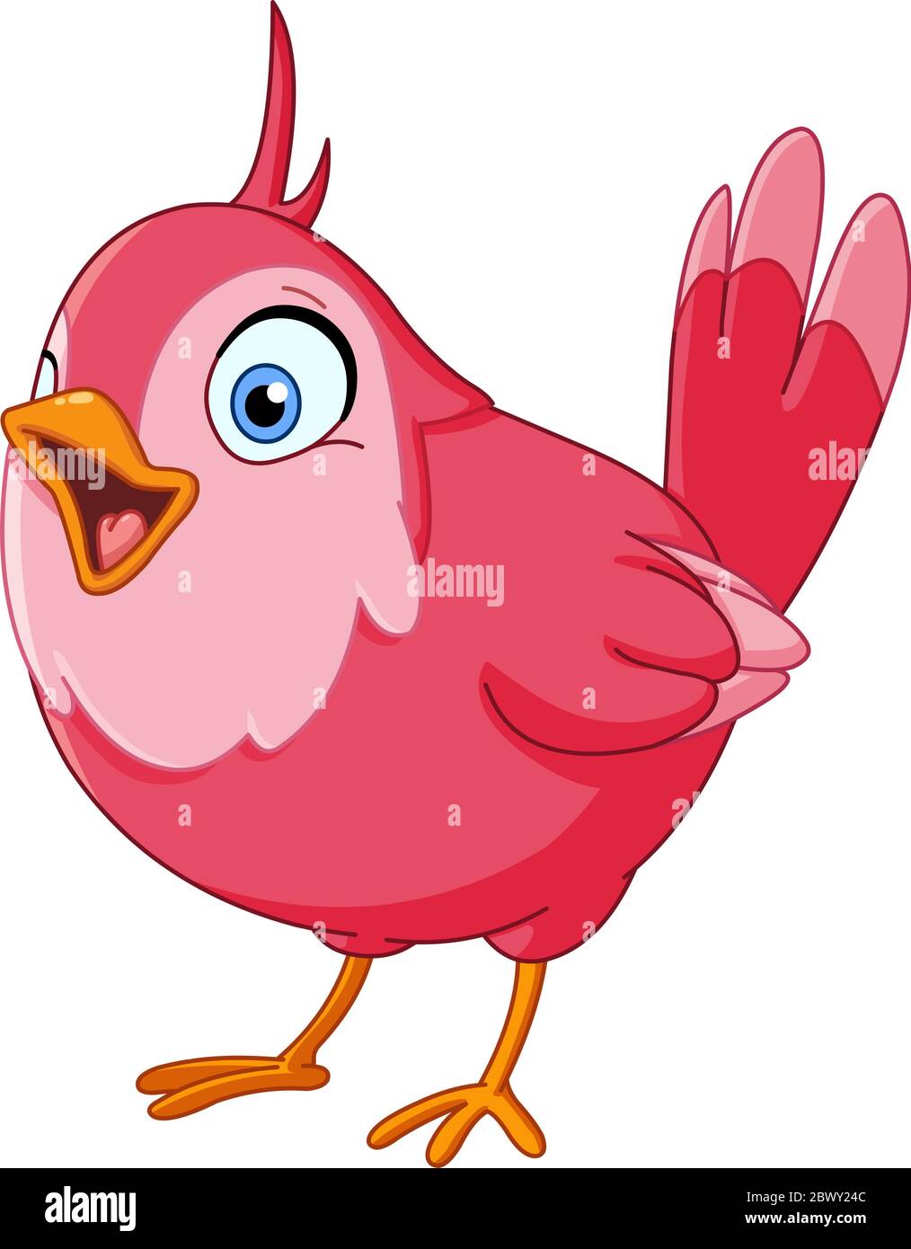 Rosa Vogel singt Stock Vektor