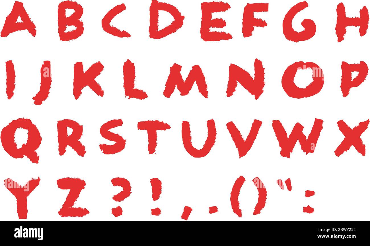Vektor Hand gezeichnet rote Buchstaben Stock Vektor