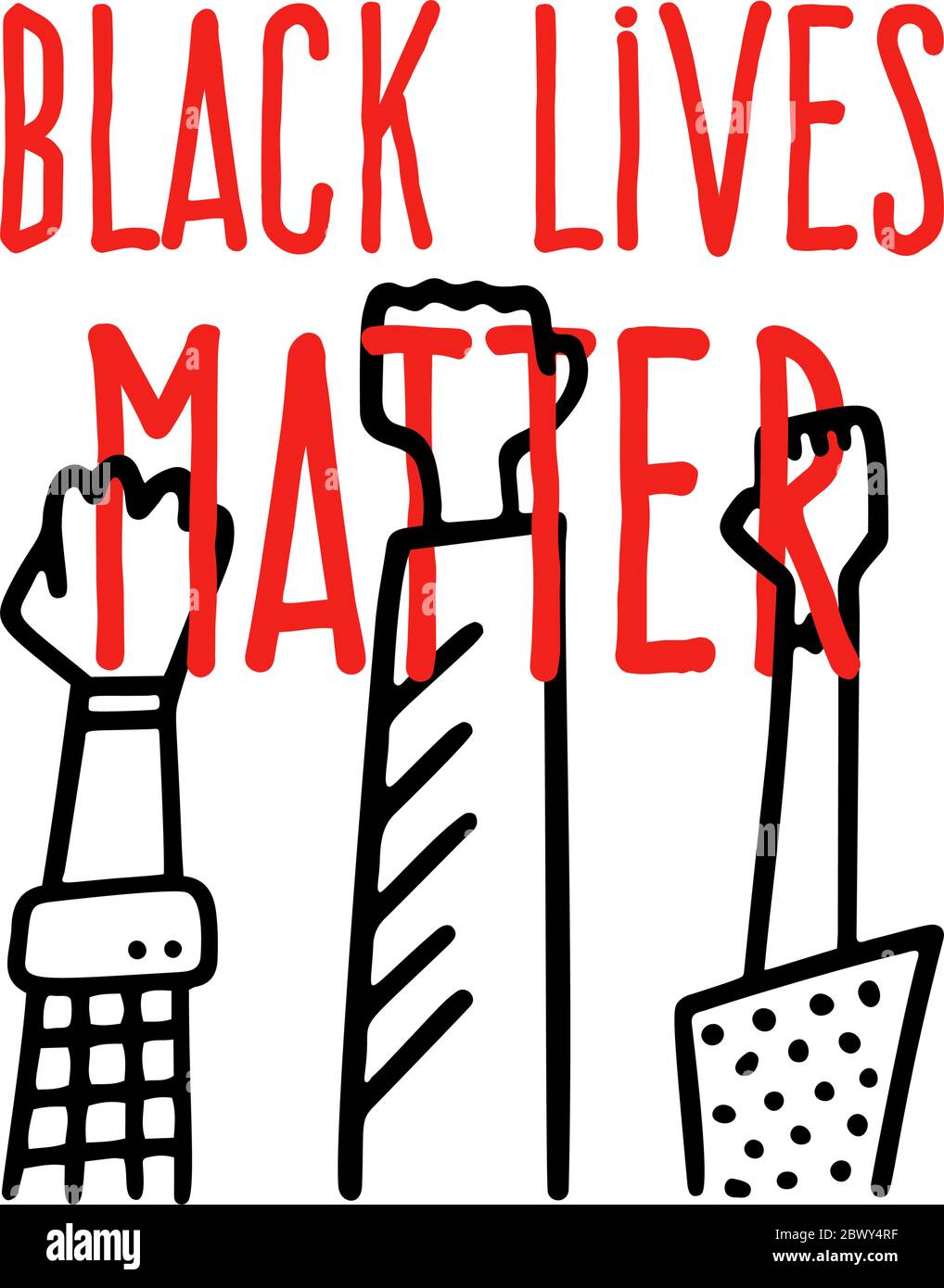 Black Lives Matter Bannerdesign mit afroamerikanischer Faust Hand Vektor Illustration Stock Vektor