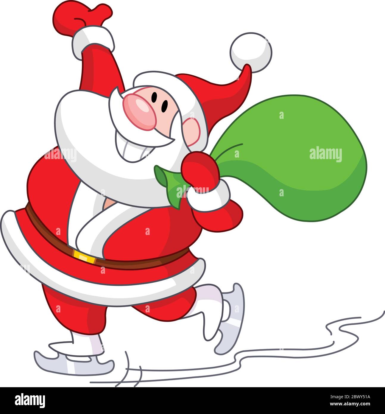 Weihnachtsmann auf Eis Schlittschuhlaufen Stock Vektor