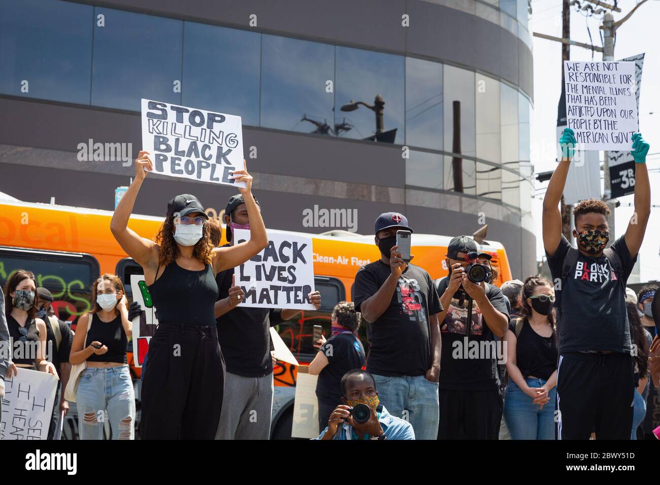 Schwarze Leben sind wichtig Protest über die Ermordung von George Floyd durch Polizisten: Fairfax District, Los Angeles, CA, USA - 30. Mai 2020 Stockfoto