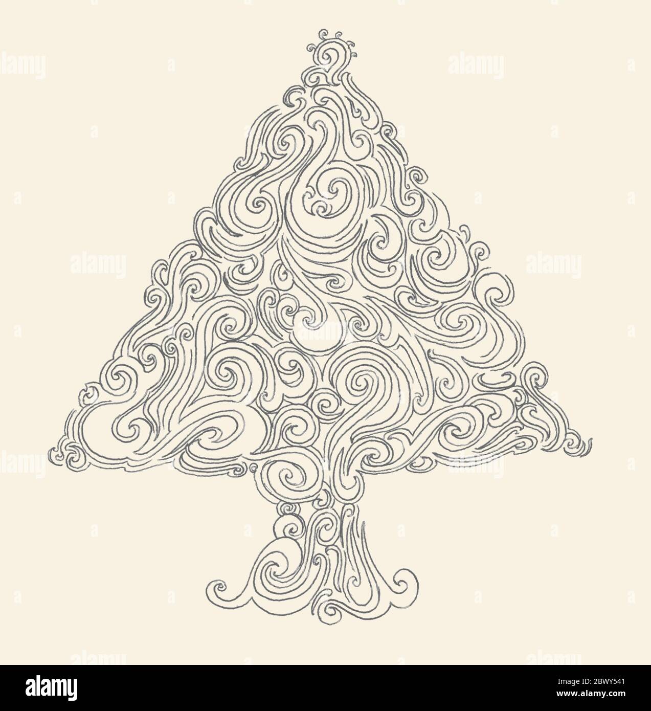 Weihnachtsbaum Vektor von Hand gezeichnet Stock Vektor