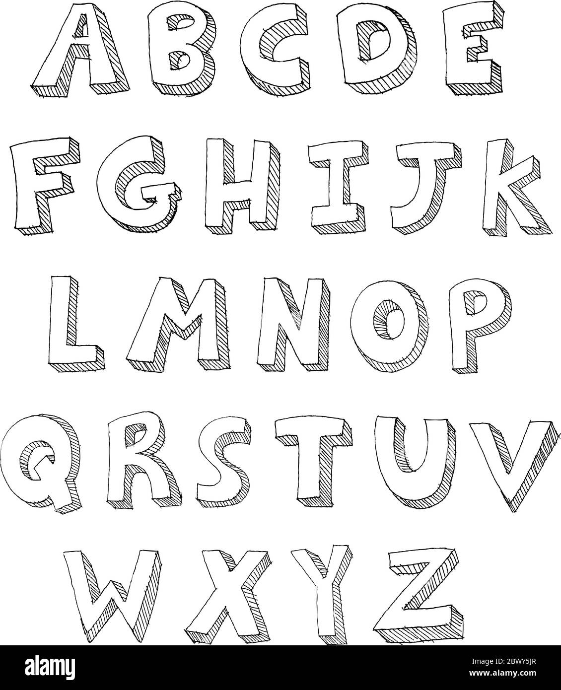 Handgezeichnete Vektor ABC Buchstaben Stock Vektor