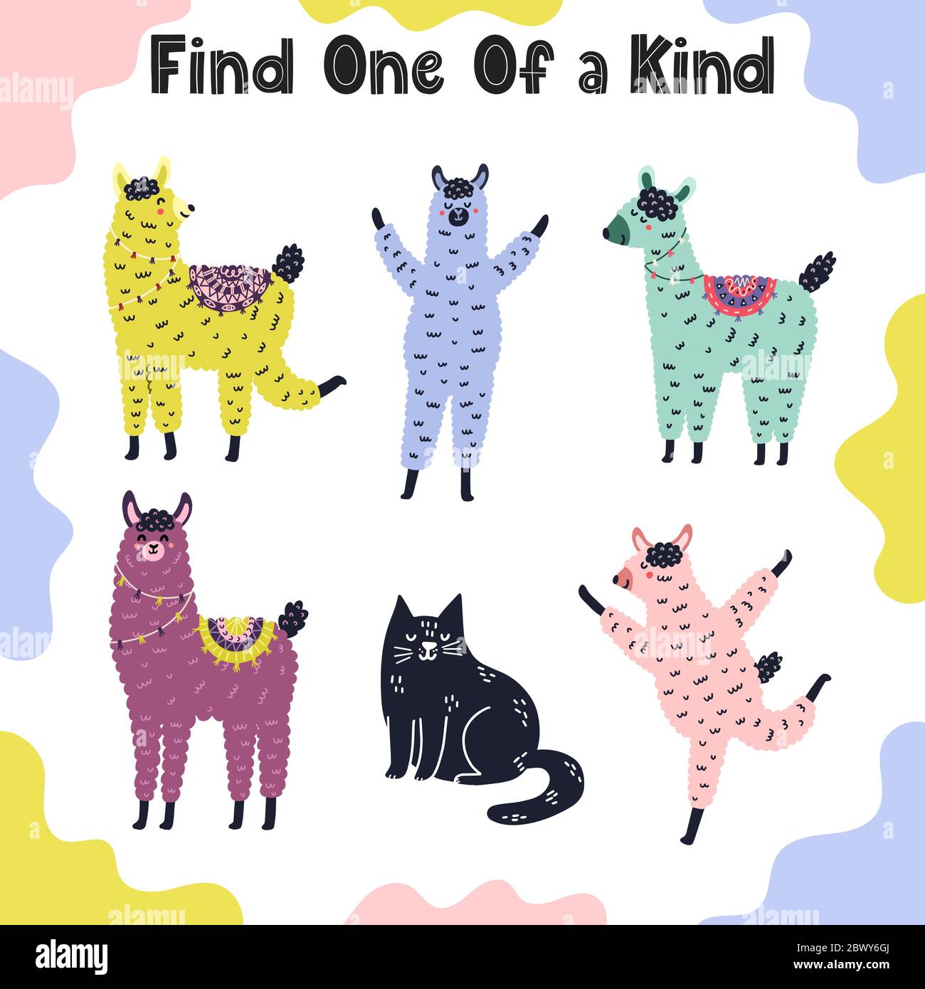 Finden Sie ein von einer Art Spiel für Kinder Stock Vektor