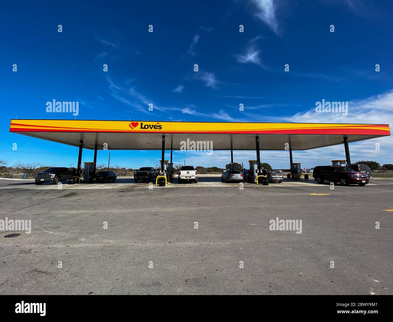 Sonora, TX/USA - 24.20: A Love's Truck Stop Gas Station in Sonora, Texas. Stockfoto