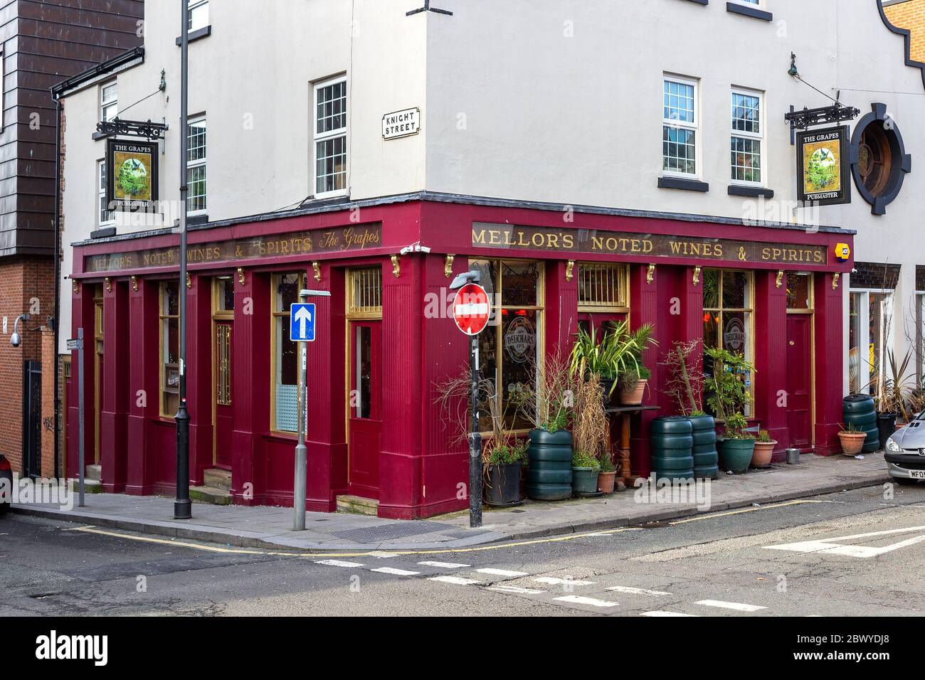 The Grapes Pub, Veranstaltungsort für echtes Ale und Jazz, Roscoe Street, Liverpool Stockfoto