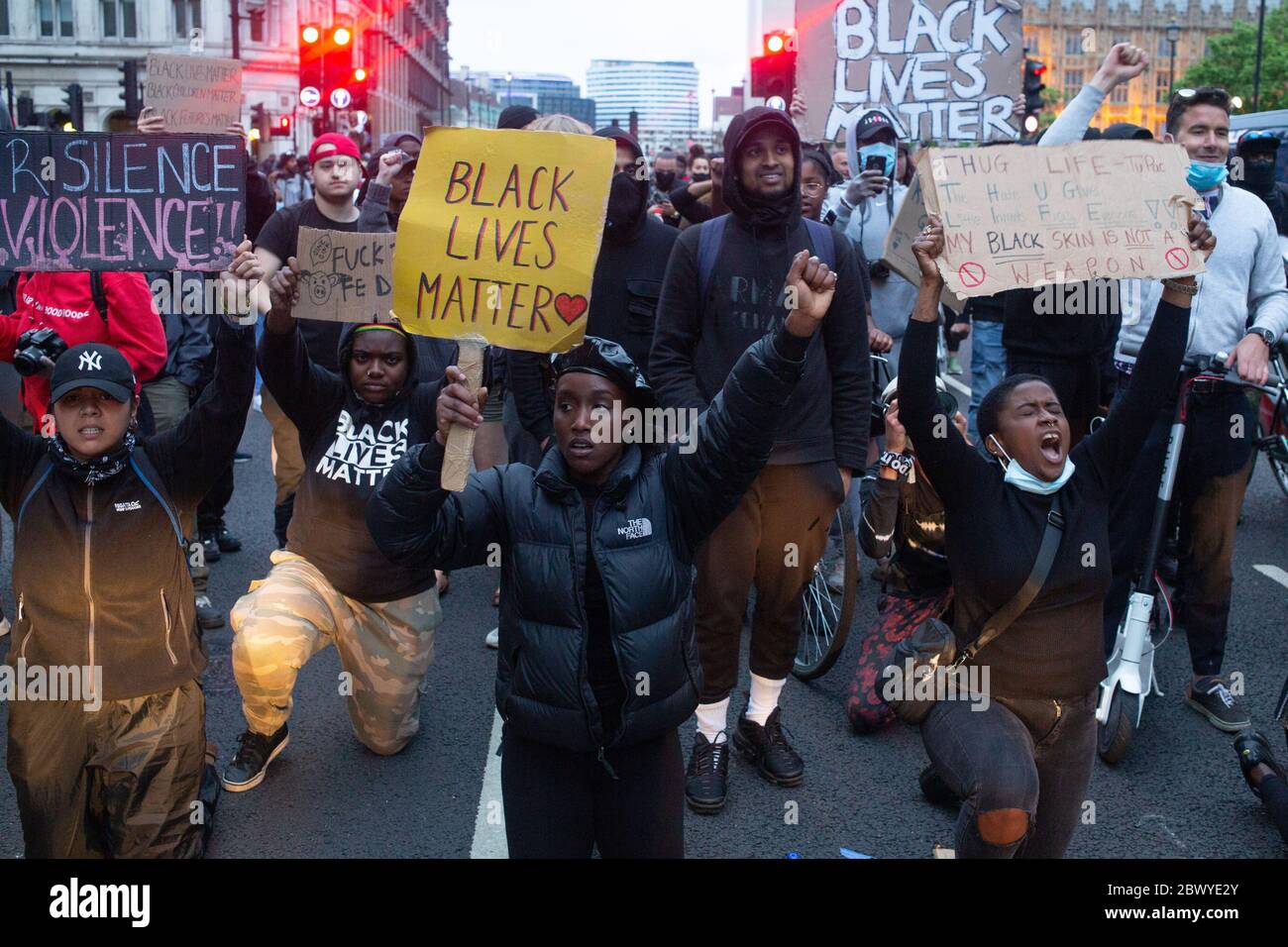 London UK 3. Juni 2020 Black Lives Matter Rallye im Zentrum Londons. Stockfoto