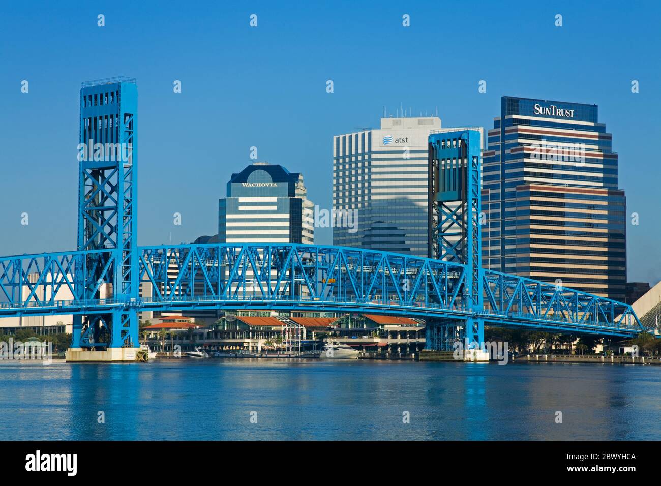 Main Street Bridge & Skyline, Jacksonville, Florida, USA Stockfoto