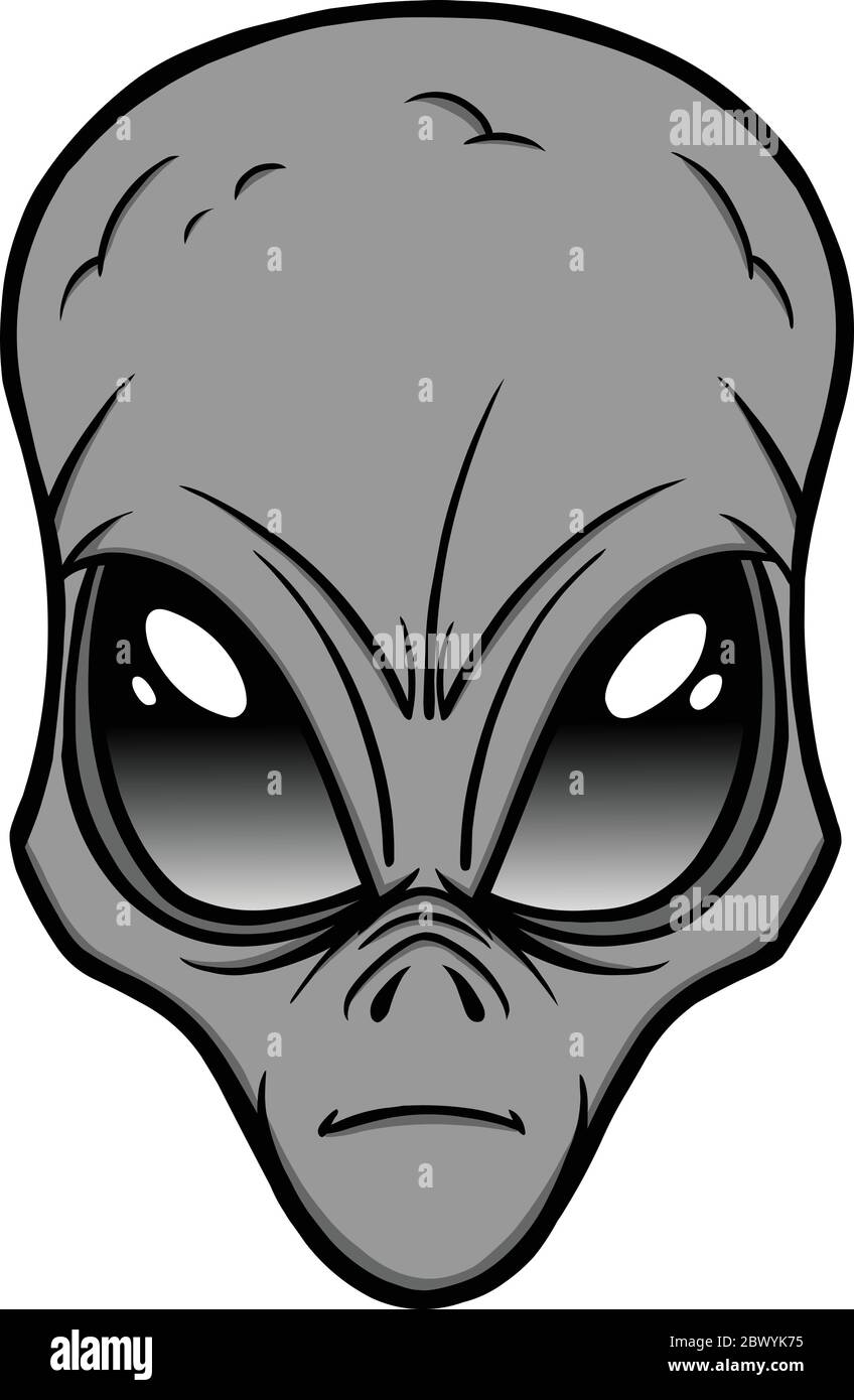 Alien Illustration - EINE Cartoon-Illustration einer Alien Illustration. Stock Vektor