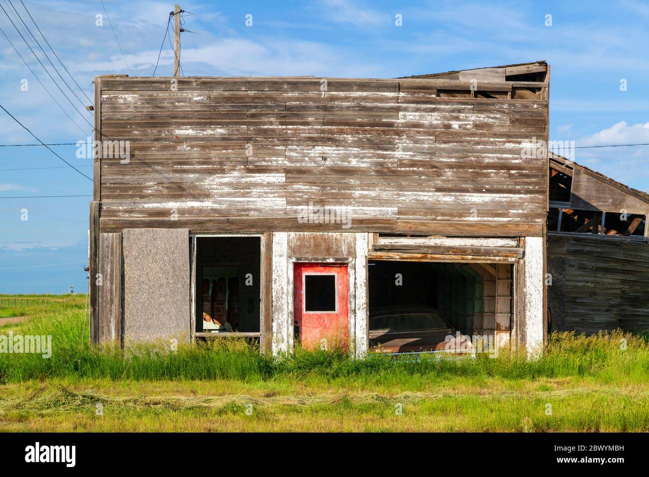 Robsart ist ein nicht eingegliederter Weiler innerhalb der ländlichen Gemeinde Reno Nr. 51 in der Provinz Saskatchewan, Kanada. Robsart hatte eine Bevölkerung von Stockfoto