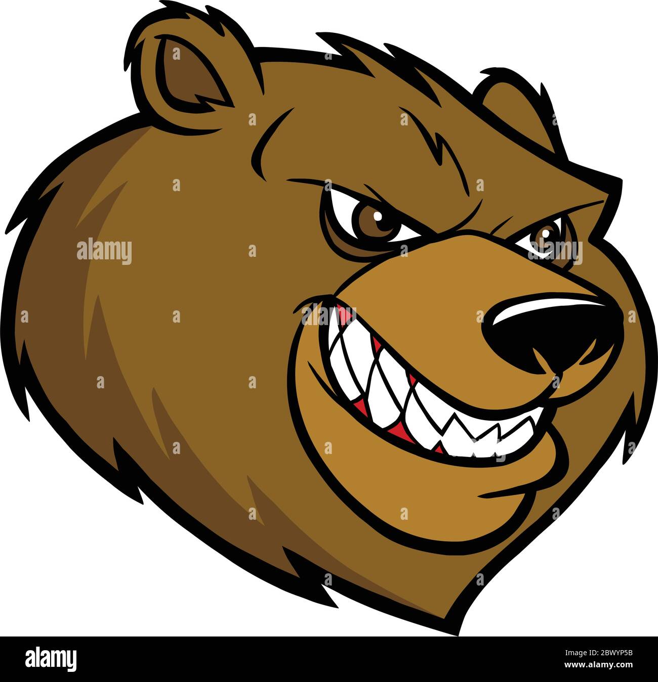 Bär Maskottchen Kopf- EINE Cartoon-Illustration eines Bären Maskottchen Kopf. Stock Vektor