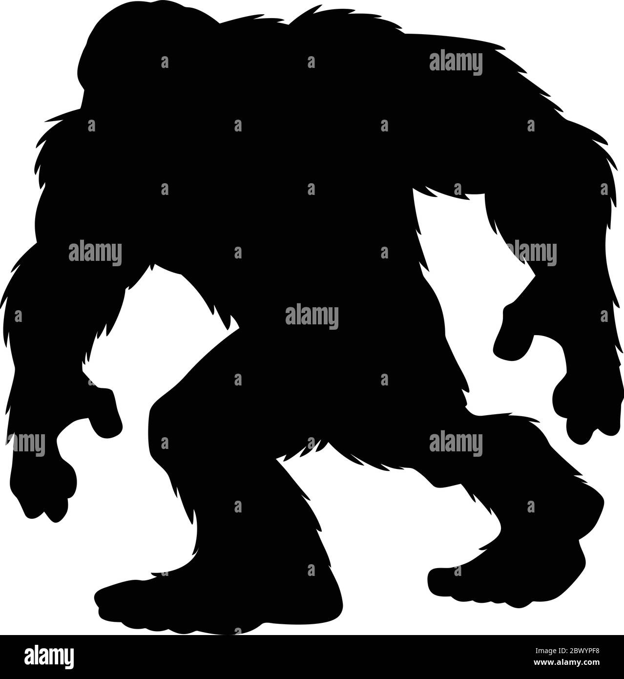 Bigfoot Mascot Silhouette - EINE Cartoon-Illustration einer Bigfoot Mascot Silhouette. Stock Vektor